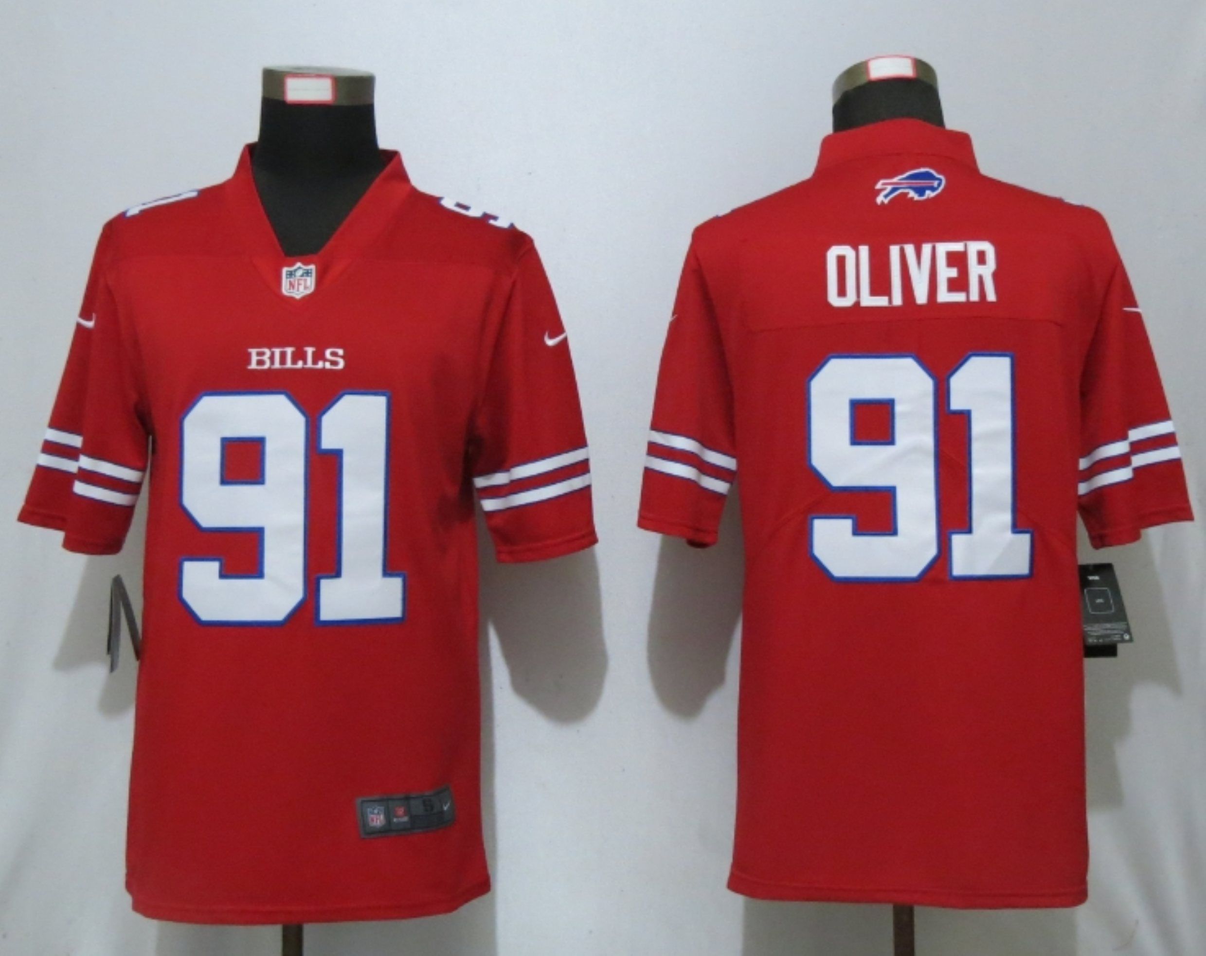 Men Buffalo Bills 91 Oliver Navy Red Nike Color Rush Limited NFL Jerseys